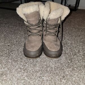 Women's Sorel Tivoli IV Parc Waterproof Winter Lace Up Boot In Taupe